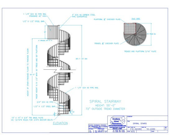 Southern Metal Fabricators industrial spiral staircase