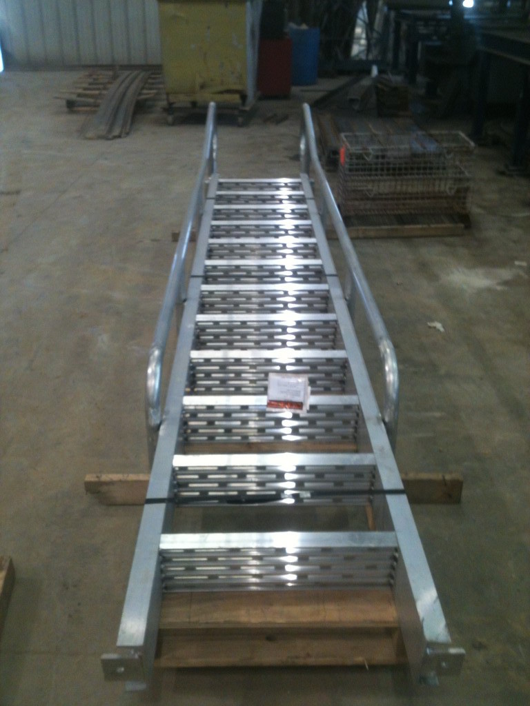 custom-fabricated aluminum ladder