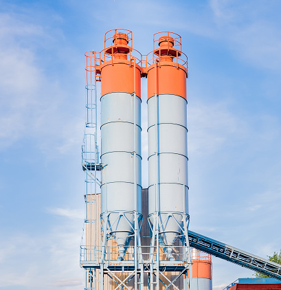 Metal Silos at Cement Plant